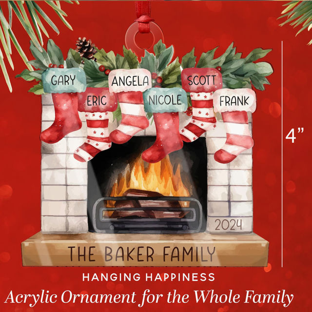 Picture of Custom Christmas Tree Ornament with Names -  Family Christmas Ornament - Christmas Decor
