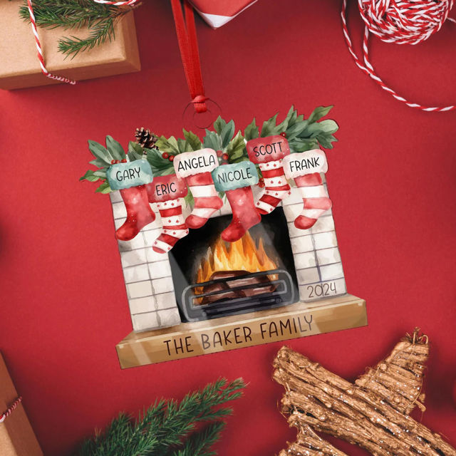 Picture of Custom Christmas Tree Ornament with Names -  Family Christmas Ornament - Christmas Decor