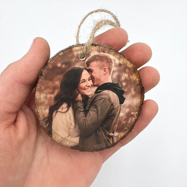 Picture of Custom Wood Christmas Tree Ornament with Photo -  Family Christmas Ornament - Christmas Decor