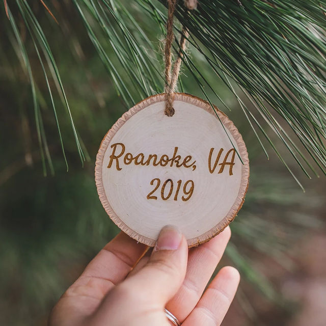 Picture of Custom Wood Christmas Tree Ornament with Photo -  Family Christmas Ornament - Christmas Decor