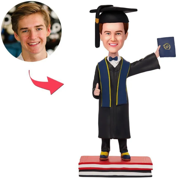 Picture of Custom Bobbleheads: Graduation Man Hold Diploma| Personalized Bobbleheads for the Special Someone as a Unique Gift Idea｜Best Gift Idea for Birthday, Christmas, Thanksgiving etc. - copy
