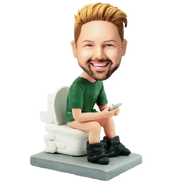 Picture of Custom Bobbleheads: The Man On The Toilet | Personalized Bobbleheads for the Special Someone as a Unique Gift Idea｜Best Gift Idea for Birthday, Christmas, Thanksgiving etc.