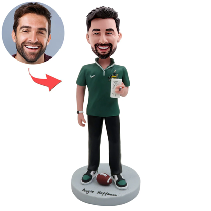 Picture of Custom Bobbleheads: World Cup Football Coach | Personalized Bobbleheads for the Special Someone as a Unique Gift Idea