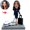 Picture of Custom Bobbleheads: Airline Stewardess | Personalized Bobbleheads for the Special Someone as a Unique Gift Idea