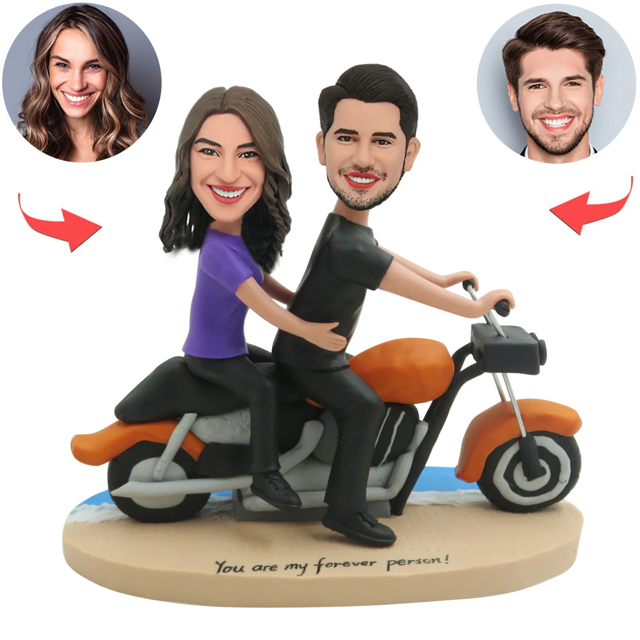 Picture of Custom Bobbleheads: Couple with Locomotive| Personalized Bobbleheads for the Special Someone as a Unique Gift Idea