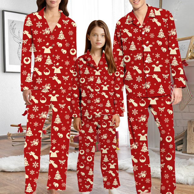 Picture of Family Christmas Pajamas Set – Matching Holiday PJs for Men, Women & Kids –  Christmas Red Sleepwear