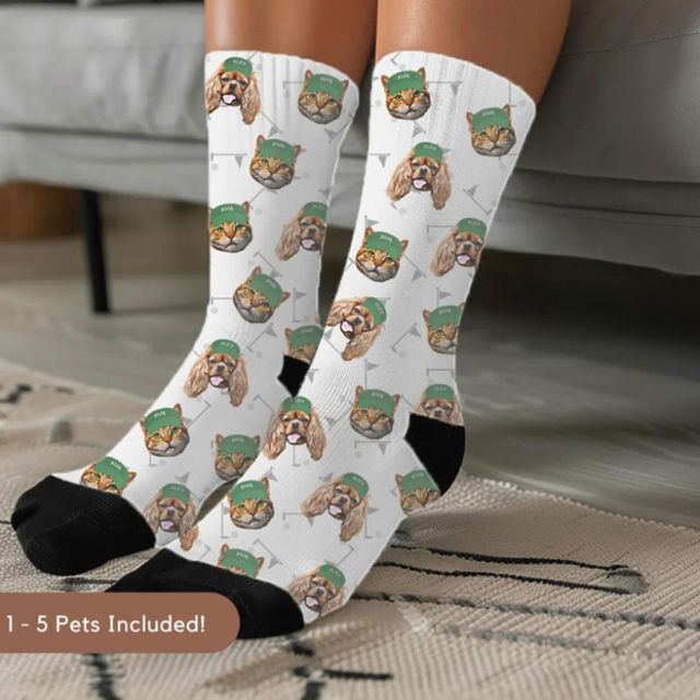 Picture of Custom Golf Photo Socks - Gift for Men