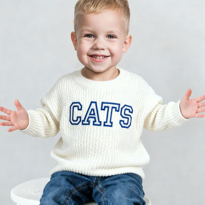 Picture of Personalized Embroidered Name Sweater for Kids - Custom Knitted Embroidery Sweater for Toddler & Baby