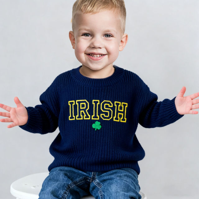 Picture of Personalized Embroidered Name Sweater for Kids - Custom Knitted Embroidery Sweater for Toddler & Baby