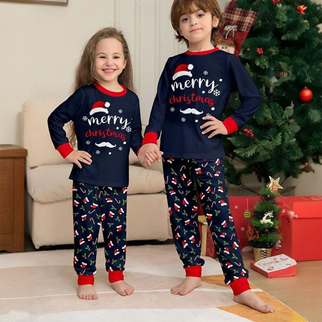Picture of Family Christmas Pajama Sets - Long Sleeves Pajamas - Merry Christmas