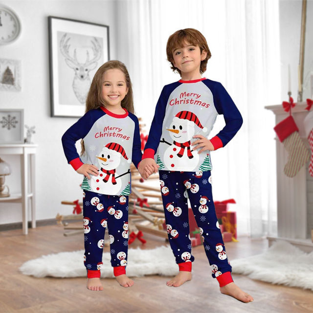 Picture of Family Christmas Pajama Sets - Long Sleeves Pajamas - Snowmen Set