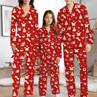 Picture of Family Christmas Pajamas Set -  Christmas Red Sleepwear