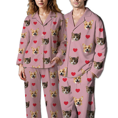 Picture of Customized pajamas Customized photo pajamas Customized family pajamas complete set - full of love