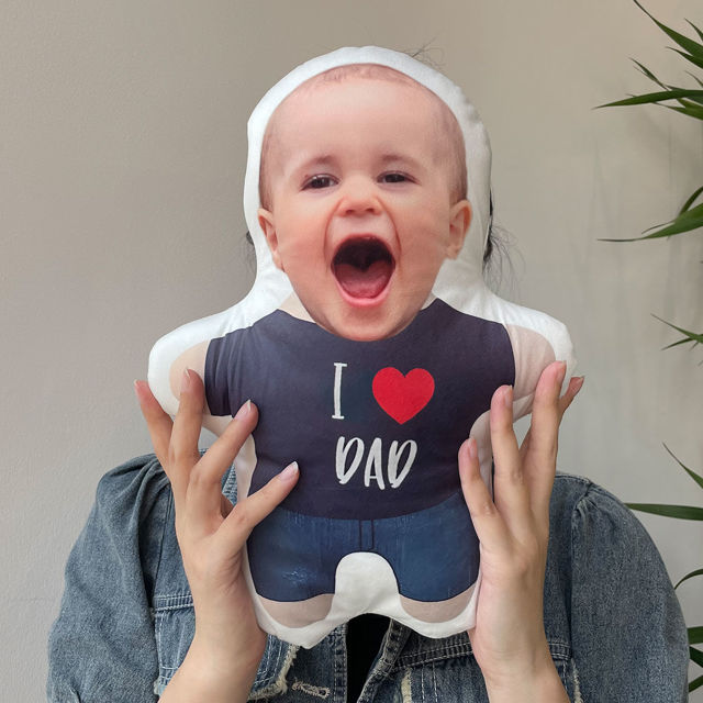Picture of Custom  Face  Pillow I Love Dad With Your Face Unique Personalized