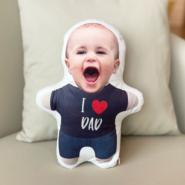 Picture of Custom  Face  Pillow I Love Dad With Your Face Unique Personalized