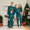 Picture of Family Christmas Pajama Sets - Forest Green Long Sleeves Pajamas - Merry Christmas