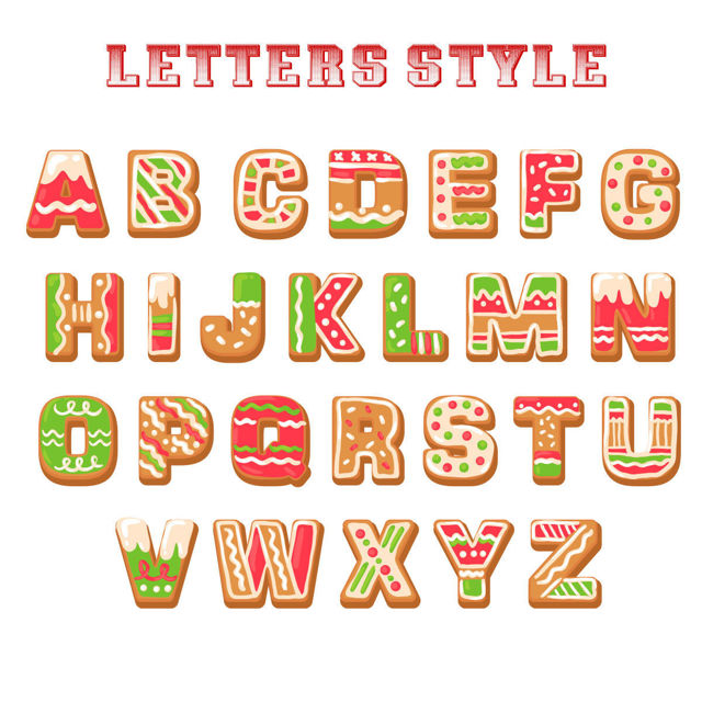 Immagine di Ornamento natalizio personalizzato con lettere e nomi - Etichetta per calze per bambini - Carattere colorato per dessert - Ornamento per bambini - Etichette natalizie - Set da 3 pezzi