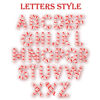 Picture of Custom Christmas Name Letter Ornament - Stocking Tag for Kids - Red and White Balloon Font - Kids Ornament - Christmas Tags - 3-Piece Set