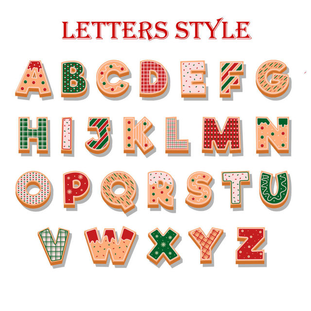 Picture of Custom Christmas Name Letter Ornament - Stocking Tag for Kids -  Three-dimensional Font - Kids Ornament - Christmas Tags - 3-Piece Set