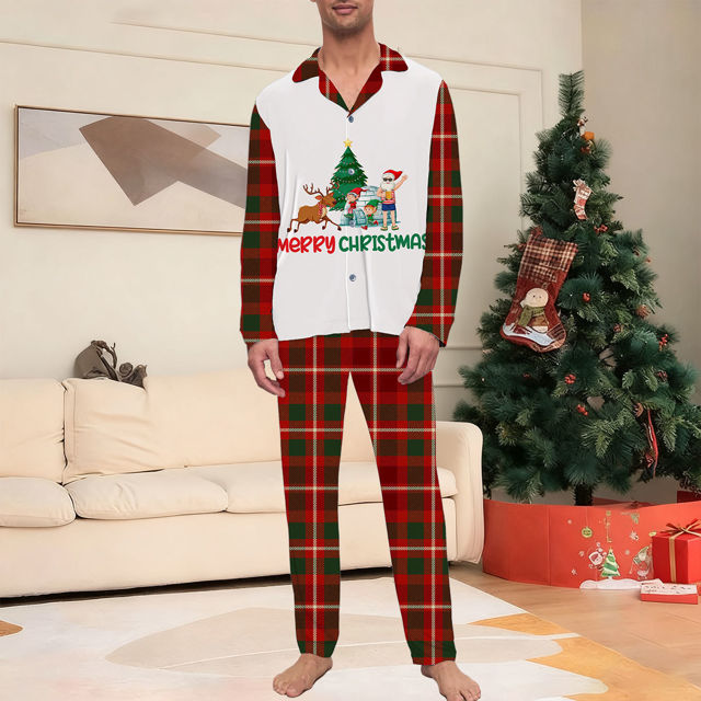 Picture of Merry Christmas Family Pajama Sets - Pattern Long Sleeves Pajamas