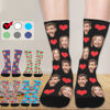 Picture of Custom Photo Face Socks with Heart - Gift for Couples and Family