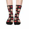 Picture of Custom Photo Face Socks with Heart - Gift for Couples and Family