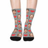 Picture of Custom Photo Face Socks with Heart - Gift for Couples and Family