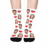 Picture of Custom Photo Face Socks with Heart - Gift for Couples and Family