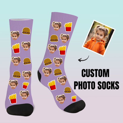 Picture of Custom Burgers and Fries Photo Face Socks