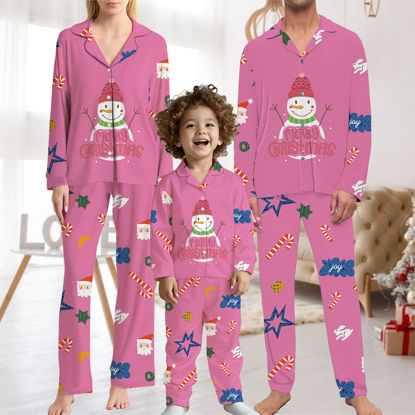 Picture of Family Christmas Pajama Sets - Pattern Long Sleeves Pajamas - Gift for Christmas