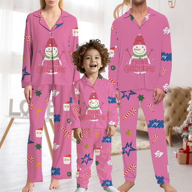 Picture of Family Christmas Pajama Sets - Pattern Long Sleeves Pajamas - Gift for Christmas