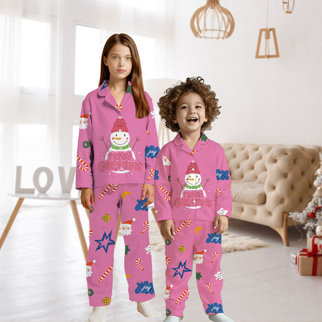 Picture of Family Christmas Pajama Sets - Pattern Long Sleeves Pajamas - Gift for Christmas
