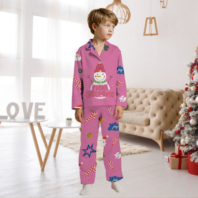 Picture of Family Christmas Pajama Sets - Pattern Long Sleeves Pajamas - Gift for Christmas