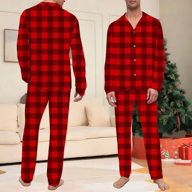 Picture of Family Christmas Pajama Sets - Christmas Red Pattern Long Sleeves Pajamas - Gift for Loved One