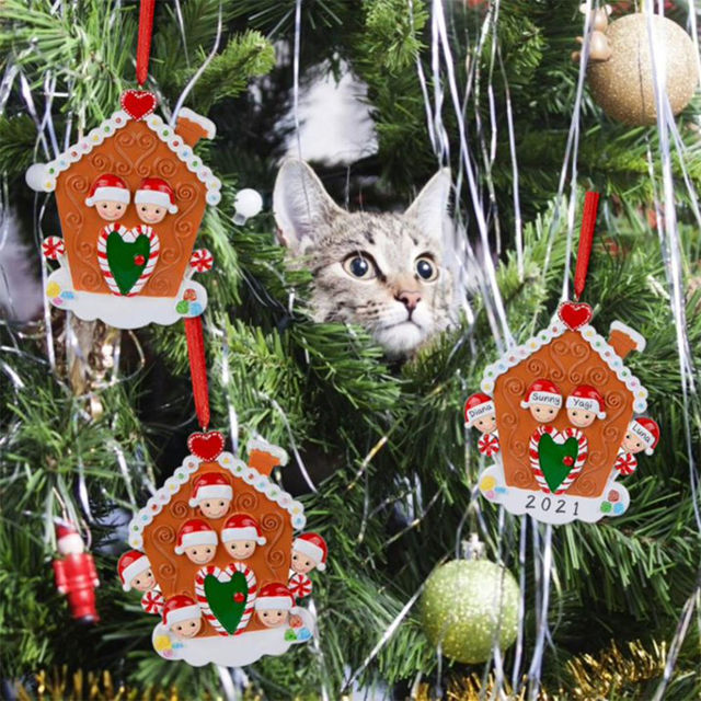 Picture of Custom Resin Christmas Ornament with Names -  Family Christmas Tree Ornament - Christmas Decor