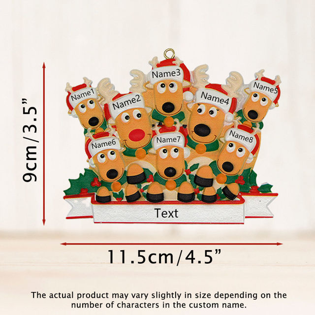 Picture of Custom Resin Christmas Ornament with Names - Elks Family Christmas Tree Ornament