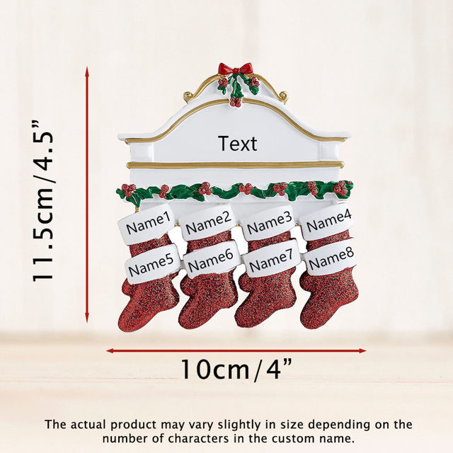 Picture of Custom Resin Christmas Ornament with Names -  Family Christmas Stocking Ornament