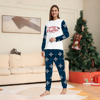 Picture of Family Christmas Pajama Set - Navy Blue Snowflake Merry Christmas Parent-Child Pajamas - Crew Neck Pajamas