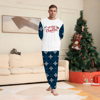 Picture of Family Christmas Pajama Set - Navy Blue Snowflake Merry Christmas Parent-Child Pajamas - Crew Neck Pajamas