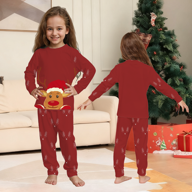 Picture of Family Christmas Pajamas Set - Rudolph the Red-Nosed Reindeer Matching Family Christmas Pajamas - Crew Neck Pajamas