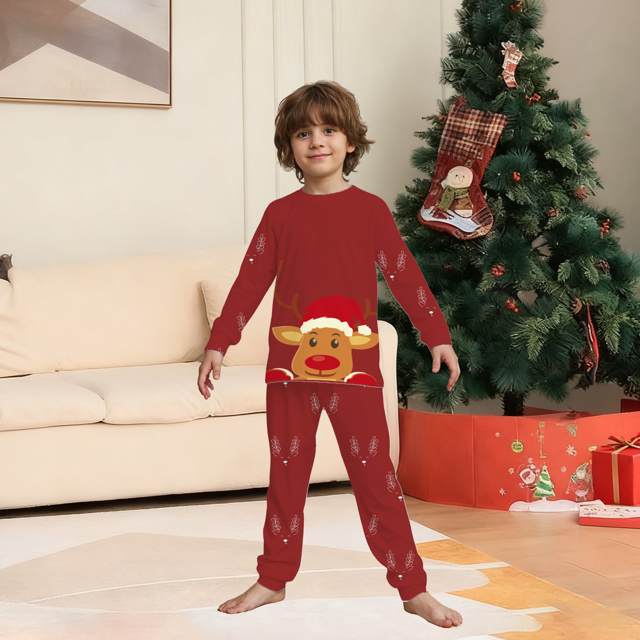 Picture of Family Christmas Pajamas Set - Rudolph the Red-Nosed Reindeer Matching Family Christmas Pajamas - Crew Neck Pajamas