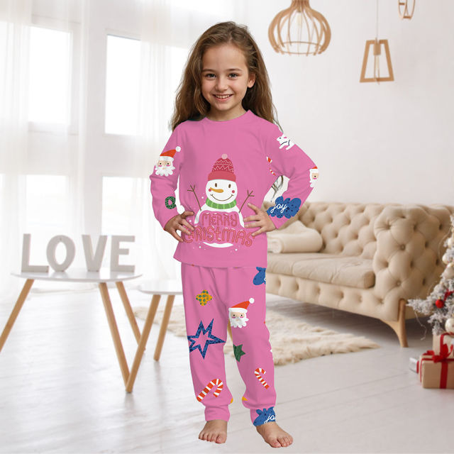 Picture of Family Christmas Pajama Sets - Happy Snowmen Long Sleeves Pajamas - Family Christmas Gift