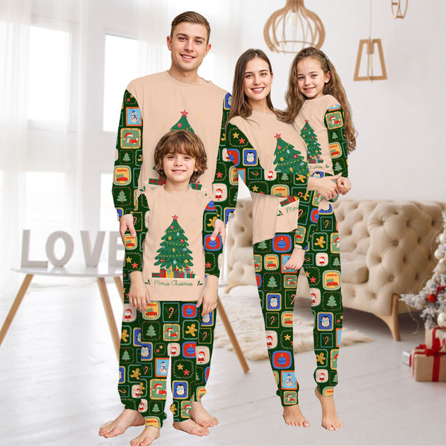 Picture of Family Christmas Pajama Sets - Long Sleeve Pajamas with Christmas Tree