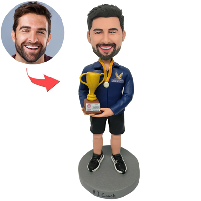 Show details for Custom Bobbleheads: Male with Championship Trophy | Personalized Bobbleheads for the Special Someone as a Unique Gift Idea Picture of Custom Bobbleheads: Male with Championship Trophy | Personalized Bobbleheads for the Special Someone as a Unique Gift Idea