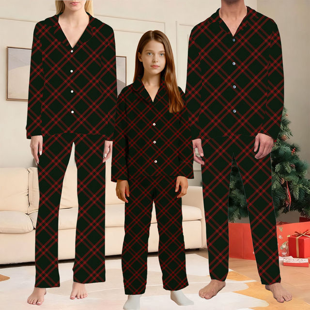 Picture of Christmas Family Pajama Sets - Diagonal Stripes Long Sleeves Pajamas