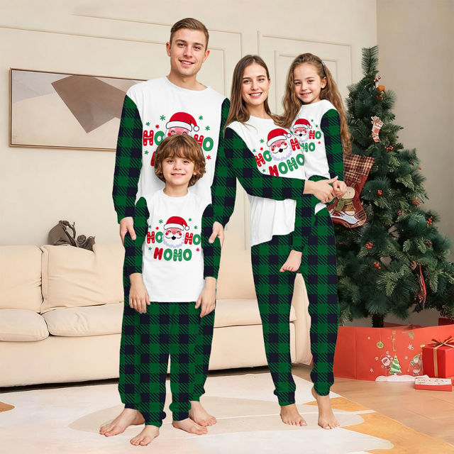 Picture of Family Christmas Pajama Sets - Long Sleeves Pajamas with Santa Pattern - Best Family Christmas Gift