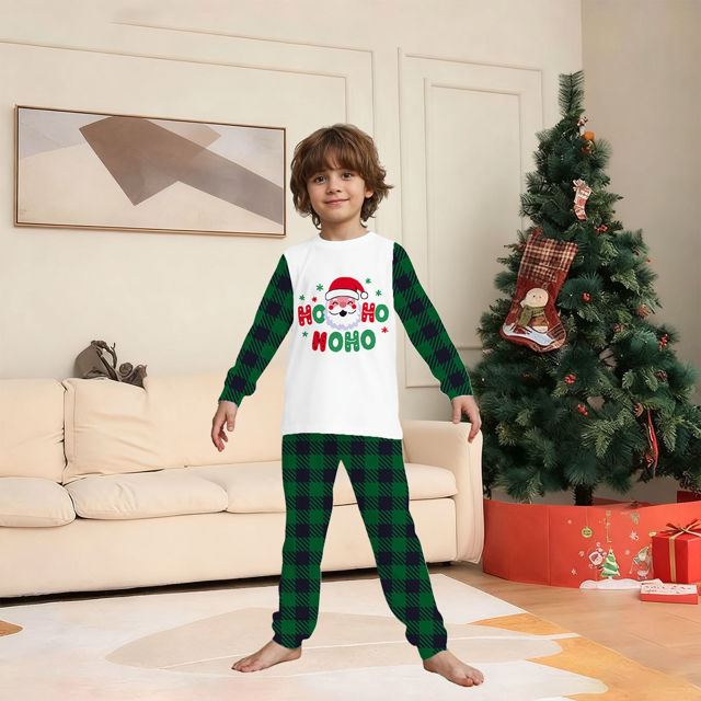 Picture of Family Christmas Pajama Sets - Long Sleeves Pajamas with Santa Pattern - Best Family Christmas Gift