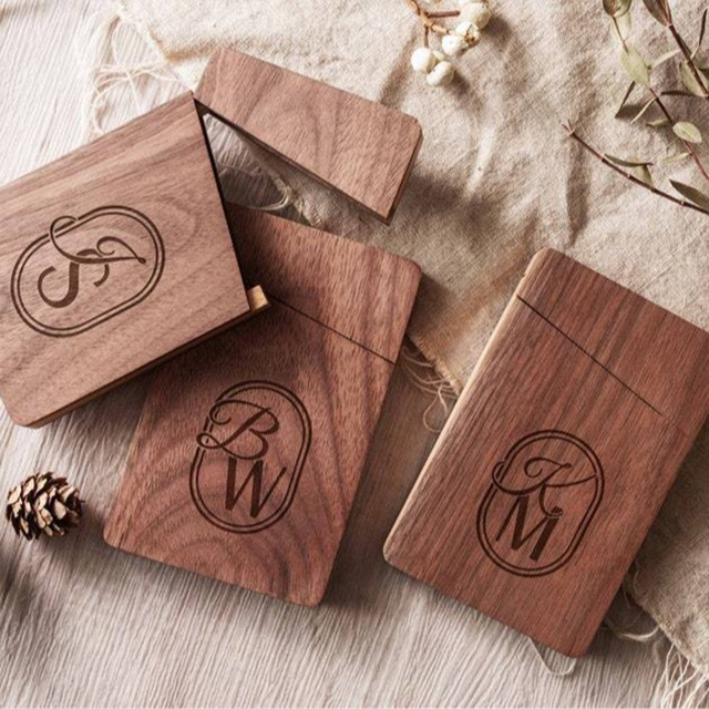 Picture of Custom Wooden Business Card Holder - Personalized Card Case - Personalized Gift