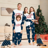 Picture of Family Christmas Pajama Set - Navy Blue Snowflake Merry Christmas Parent-Child Pajamas - Crew Neck Pajamas
