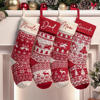 Picture of Custom Embroidered Christmas Stockings - Custom Name Christmas Stockings - Christmas Knitted Stockings, Holiday Gifts, Christmas Family Gifts
